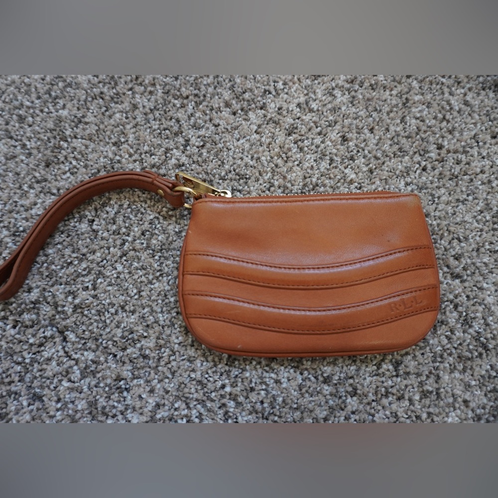 Ralph Lauren leather Cognac Wrist Wallet